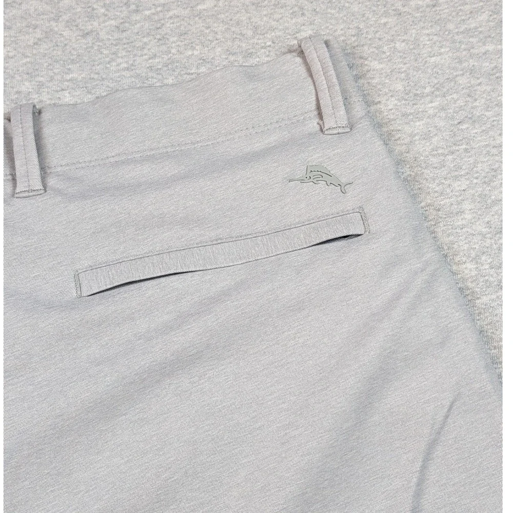 Tommy Bahama On Par Shorts Mens 32 Grey Heathered Golf Performance 8 Inch Inseam